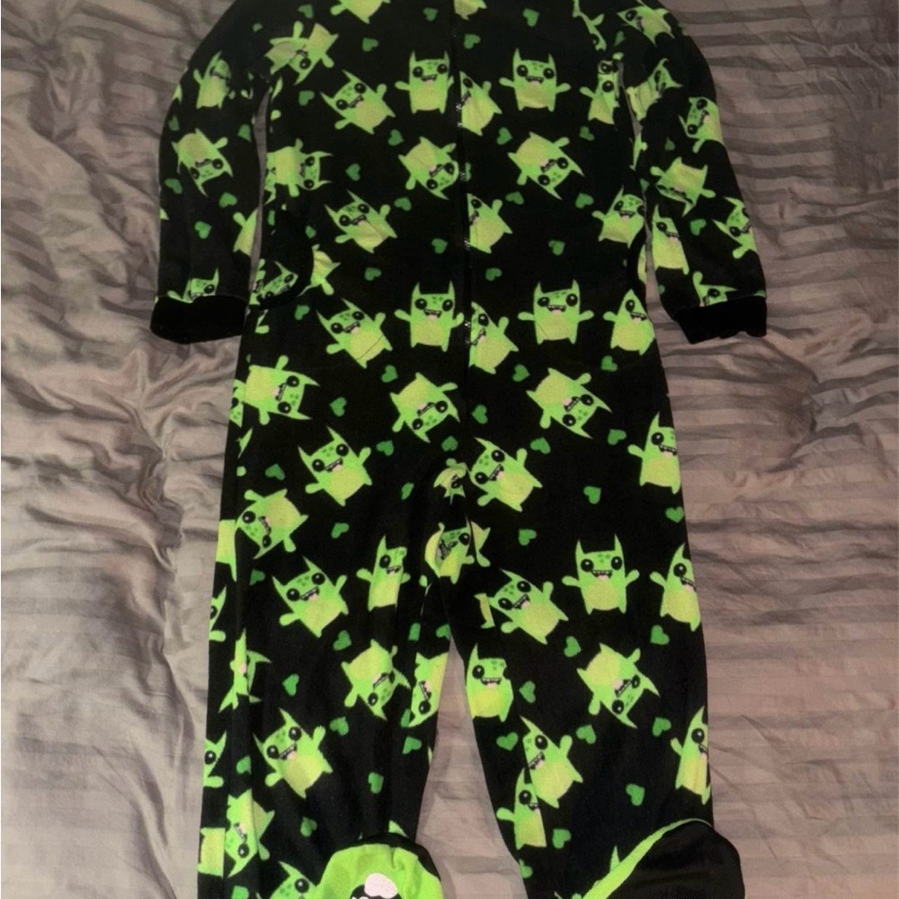 Cozy Green and Black Monster Pyjama Onesie